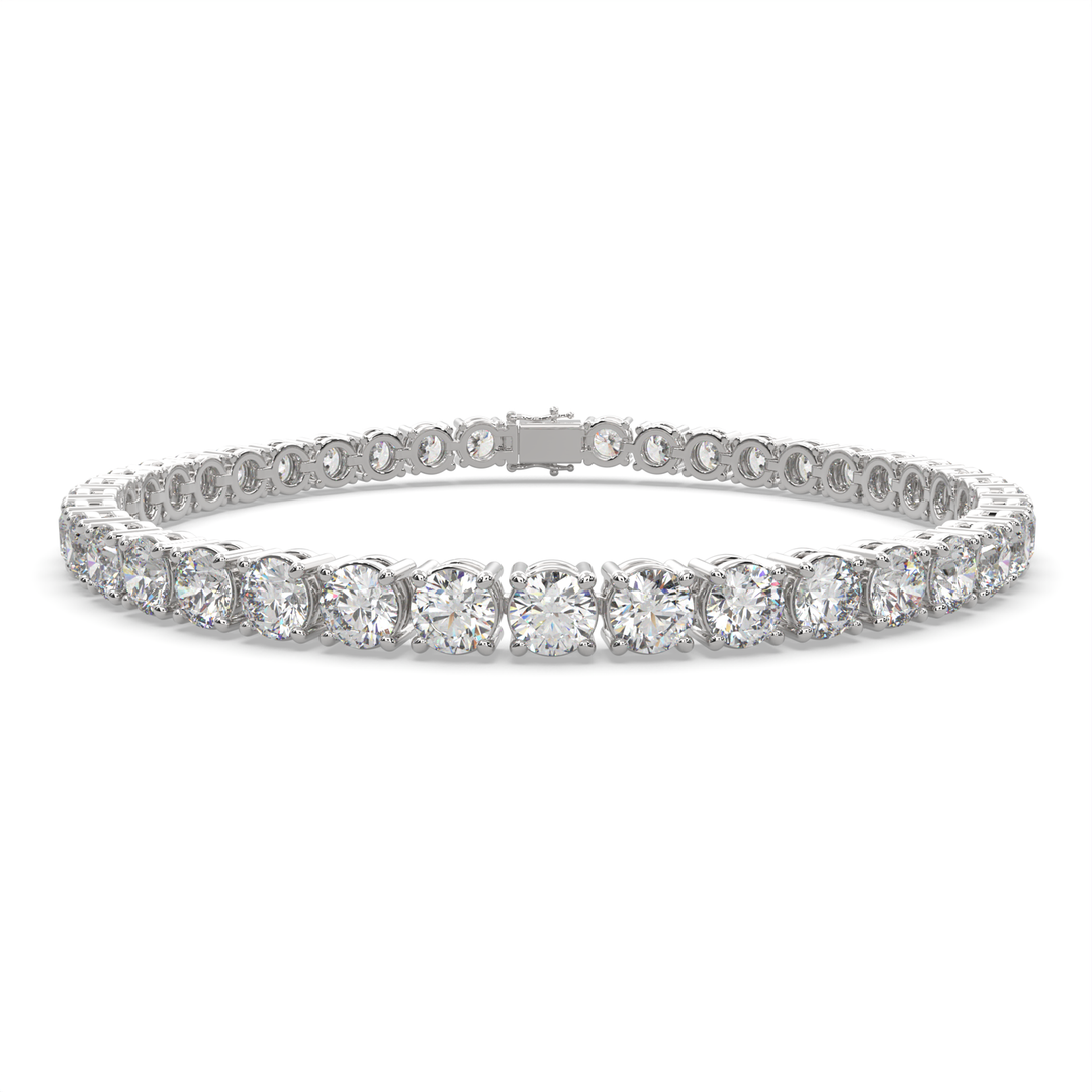 Elowen Round Cut Diamond Tennis Bracelet Prong Set (10 ctw) - Nivetta
