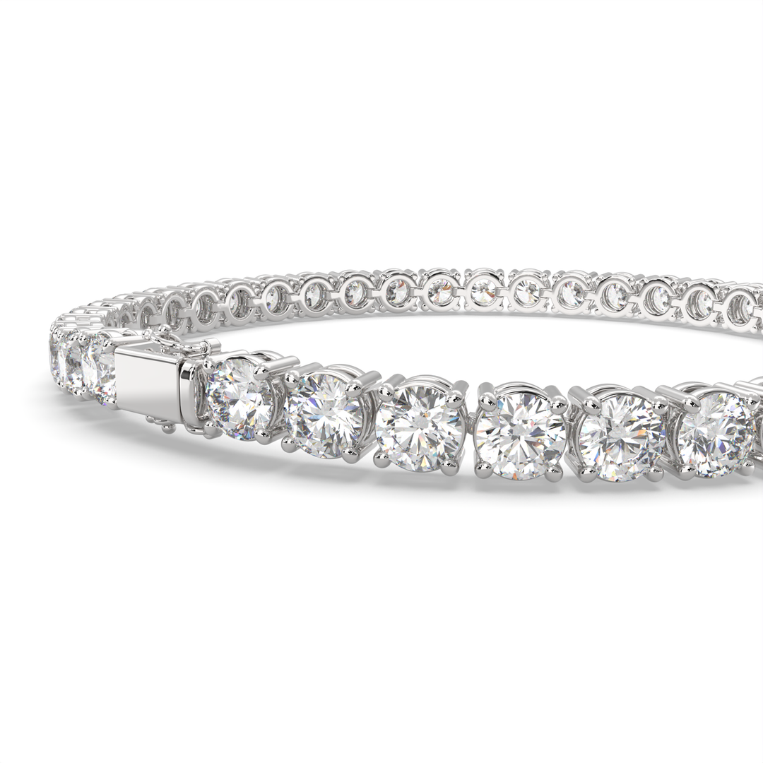 Elowen Round Cut Diamond Tennis Bracelet Prong Set (10 ctw) - Nivetta