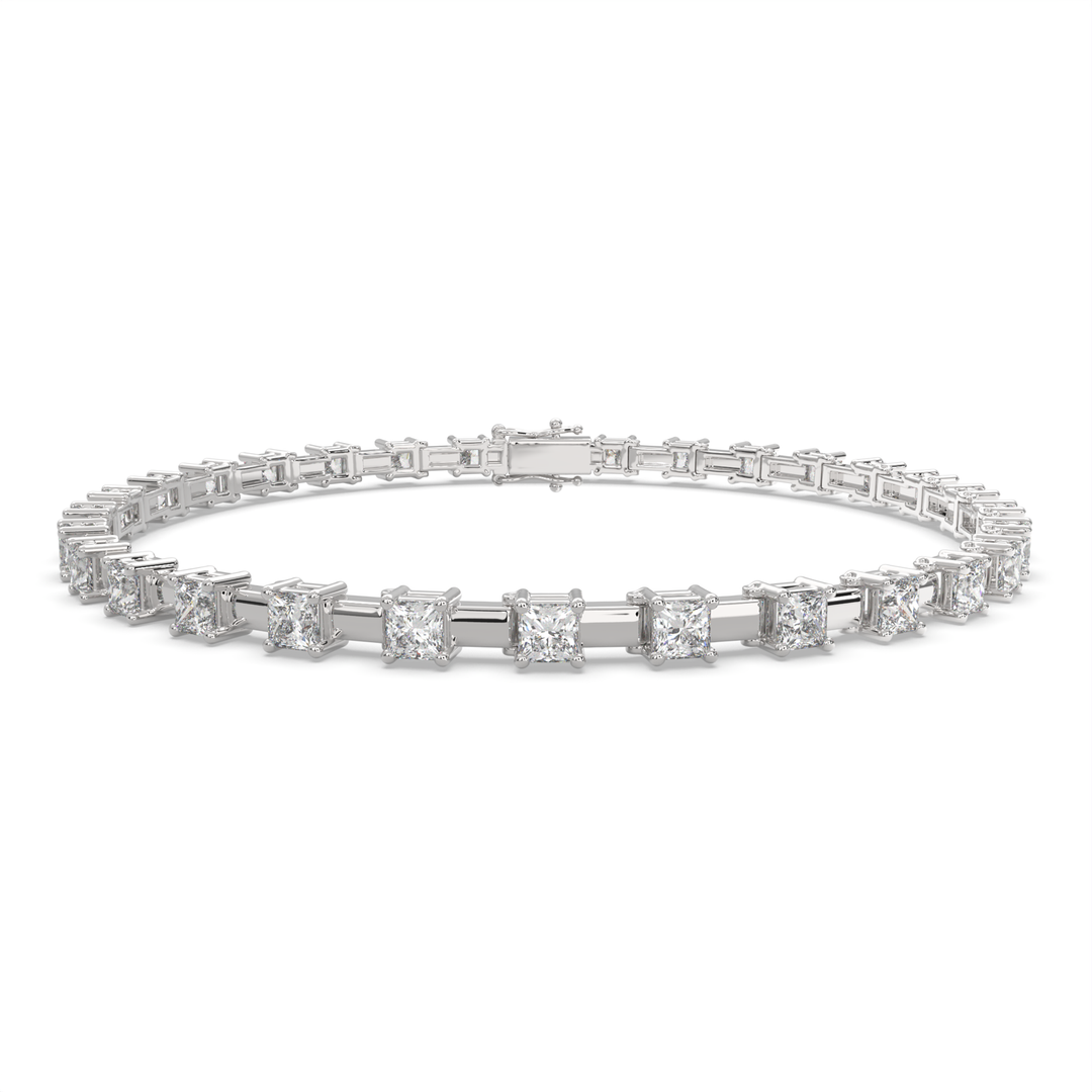 Elysia Princess Cut Diamond Tennis Bracelet Prong Set (4 ctw) - Nivetta
