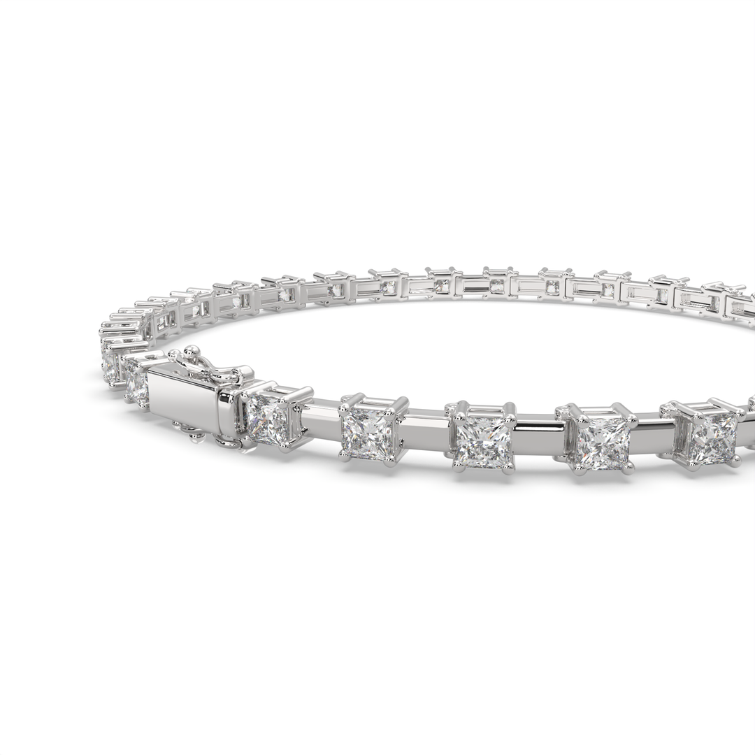 Elysia Princess Cut Diamond Tennis Bracelet Prong Set (4 ctw) - Nivetta