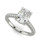 Load image into Gallery viewer, Emilia Cushion Cut Hidden Halo 4 Prong Claw Set Engagement Ring - Nivetta