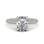 Load image into Gallery viewer, Emilia Cushion Cut Hidden Halo 4 Prong Claw Set Engagement Ring - Nivetta