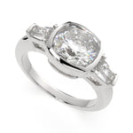 Load image into Gallery viewer, Emilia Cushion Cut Trilogy 3 Stone Engagement Ring Setting - Nivetta