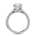 Load image into Gallery viewer, Emilia Emerald Cut Pave Halo 4 Prong Claw Set Engagement Ring - Nivetta