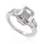 Load image into Gallery viewer, Emilia Emerald Cut Trilogy 3 Stone Engagement Ring Setting - Nivetta