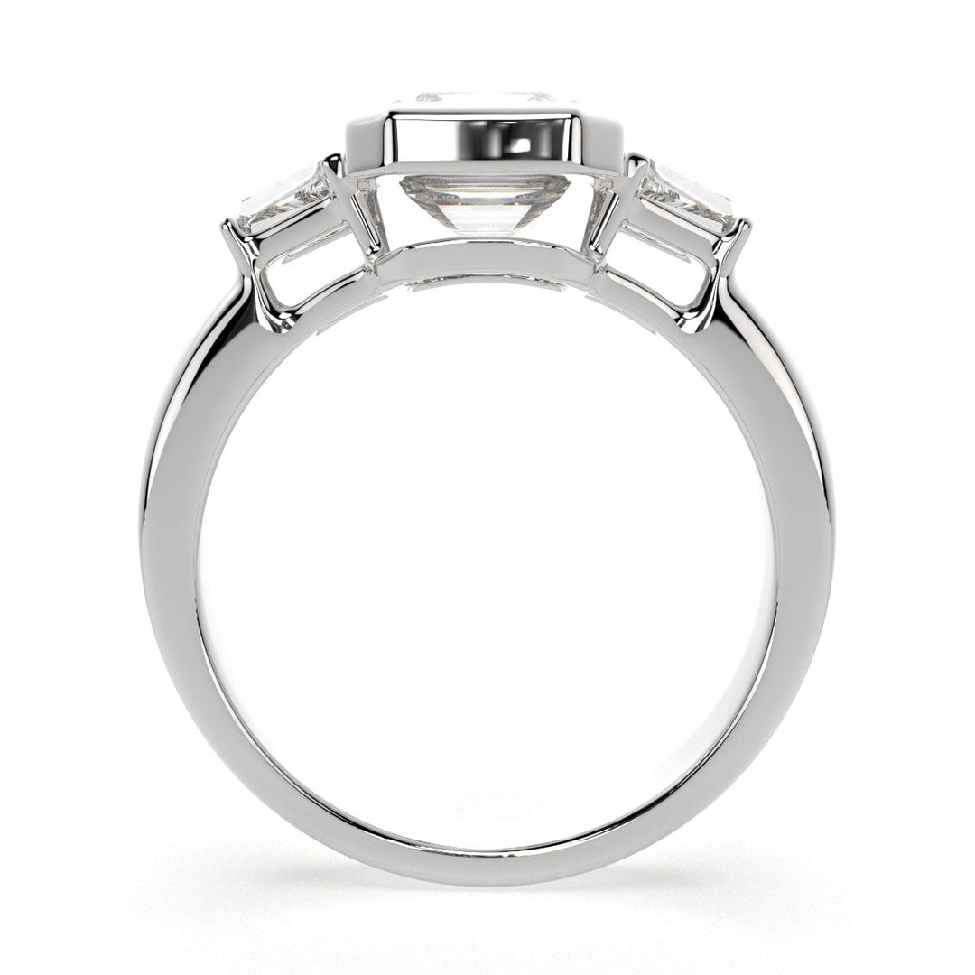 Emilia Emerald Cut Trilogy 3 Stone Engagement Ring Setting - Nivetta