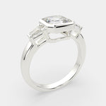 Load image into Gallery viewer, Emilia Emerald Cut Trilogy 3 Stone Engagement Ring Setting - Nivetta