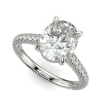 Load image into Gallery viewer, Emilia Oval Cut Pave Hidden Halo 4 Prong Claw Engagement Ring - Nivetta