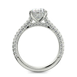 Load image into Gallery viewer, Emilia Oval Cut Pave Hidden Halo 4 Prong Claw Engagement Ring - Nivetta