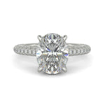 Load image into Gallery viewer, Emilia Oval Cut Pave Hidden Halo 4 Prong Claw Engagement Ring - Nivetta