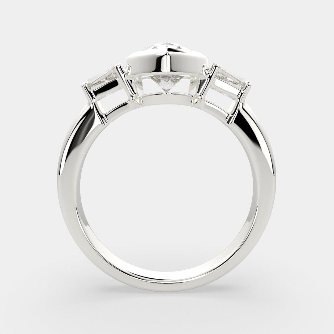 Emilia Pear Cut Trilogy 3 Stone Engagement Ring Setting - Nivetta