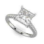 Load image into Gallery viewer, Emilia Princess Cut Pave Halo 4 Prong Claw Set Engagement Ring - Nivetta