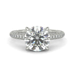 Load image into Gallery viewer, Emilia Round Cut Hidden Halo 4 Prong Claw Set Engagement Ring - Nivetta