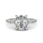 Load image into Gallery viewer, Emma Cushion Cut Trilogy 3 Stone 4 Prong Claw Set Engagement Ring Setting - Nivetta