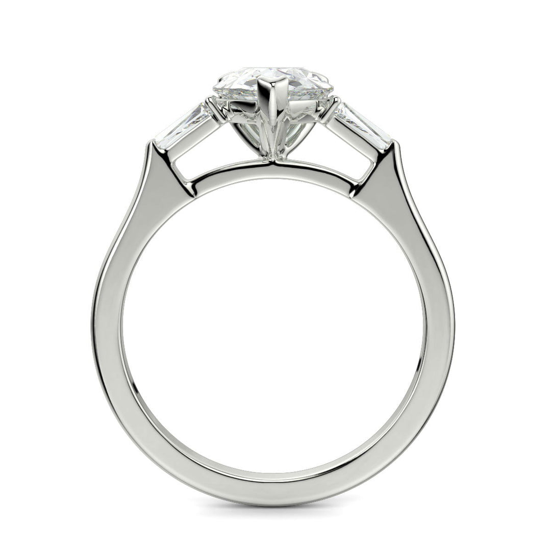 Emma Pear Cut Trilogy 3 Stone 4 Prong Claw Set Engagement Ring Setting - Nivetta