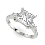 Load image into Gallery viewer, Emma Princess Cut Trilogy 3 Stone 4 Prong Claw Set Engagement Ring Setting - Nivetta