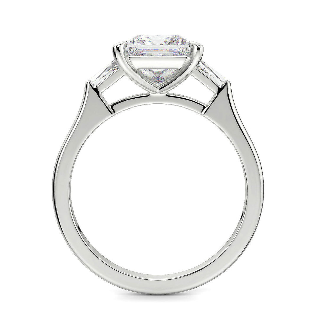 Emma Princess Cut Trilogy 3 Stone 4 Prong Claw Set Engagement Ring Setting - Nivetta