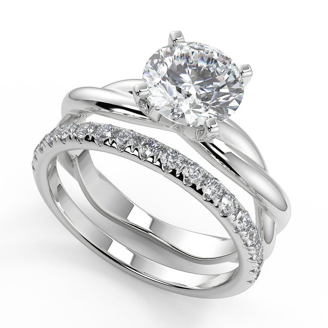 Emmy Infinity Solitaire Rope 4 Prong Round Cut Diamond Engagement Ring - Nivetta