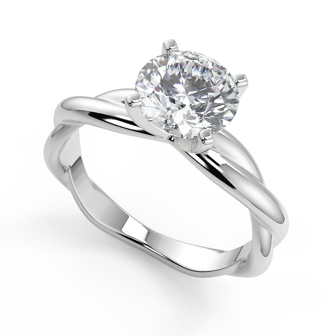 Emmy Infinity Solitaire Rope 4 Prong Round Cut Diamond Engagement Ring - Nivetta