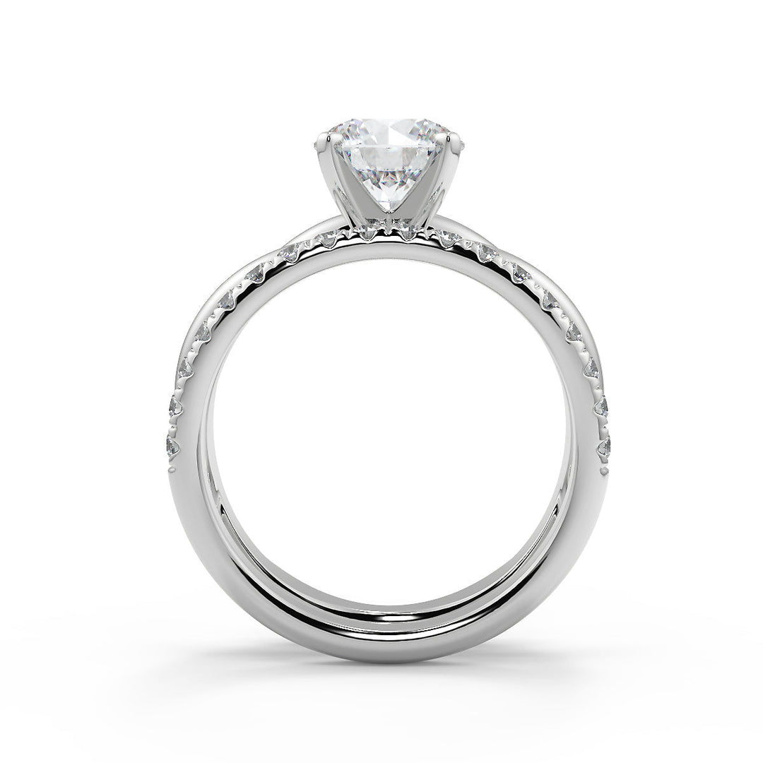 Emmy Infinity Solitaire Rope 4 Prong Round Cut Diamond Engagement Ring - Nivetta