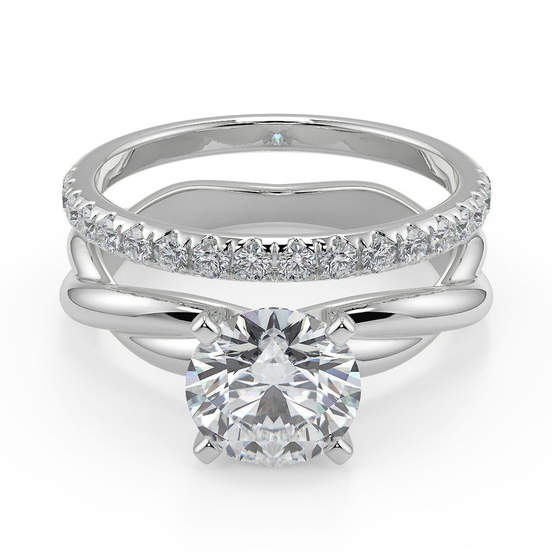 Emmy Infinity Solitaire Rope 4 Prong Round Cut Diamond Engagement Ring - Nivetta
