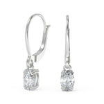 Load image into Gallery viewer, Emmy Oval Cut Double Prong Earrings Leverback - Nivetta