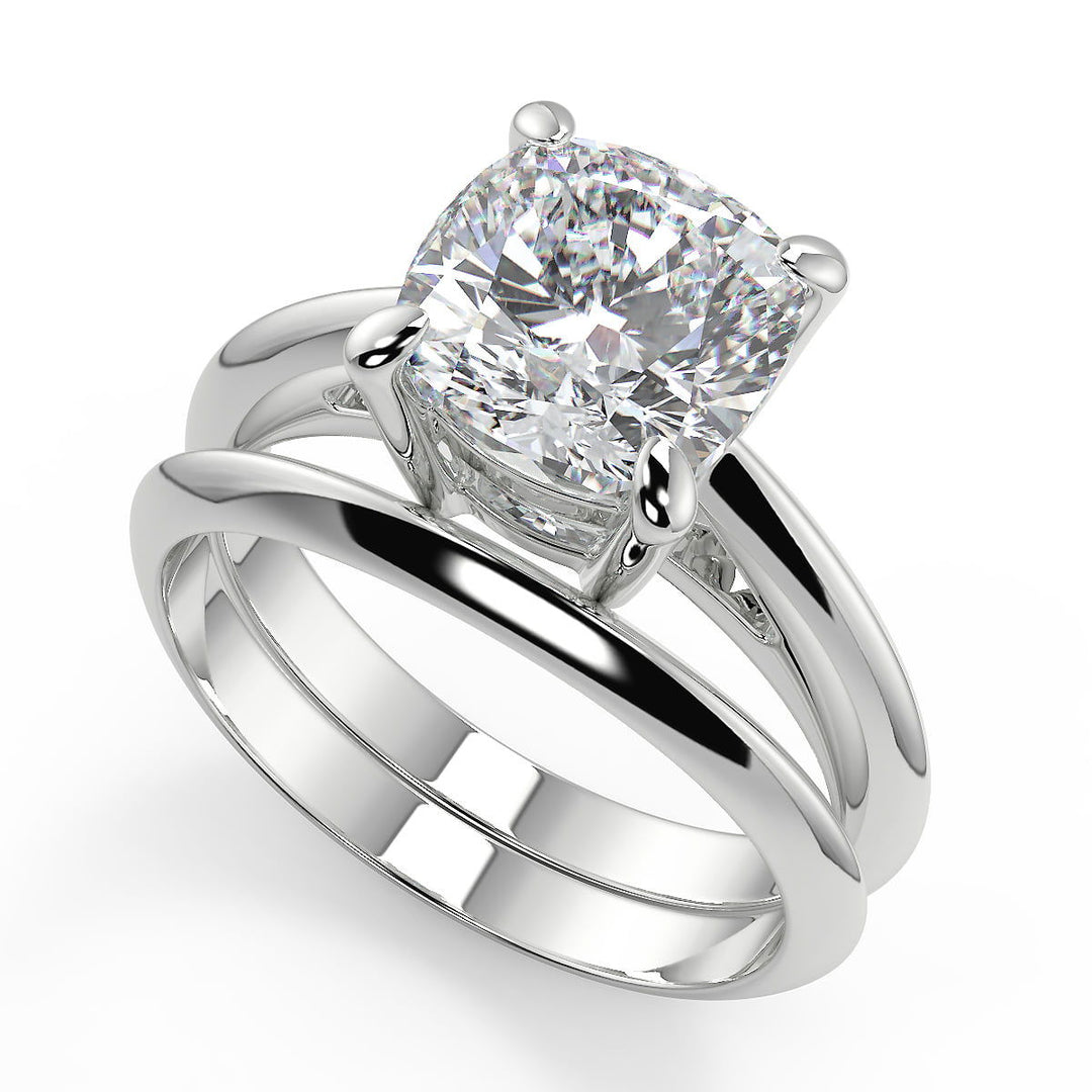 Essence 4 Prong Solitaire Cushion Cut Diamond Engagement Ring - Nivetta