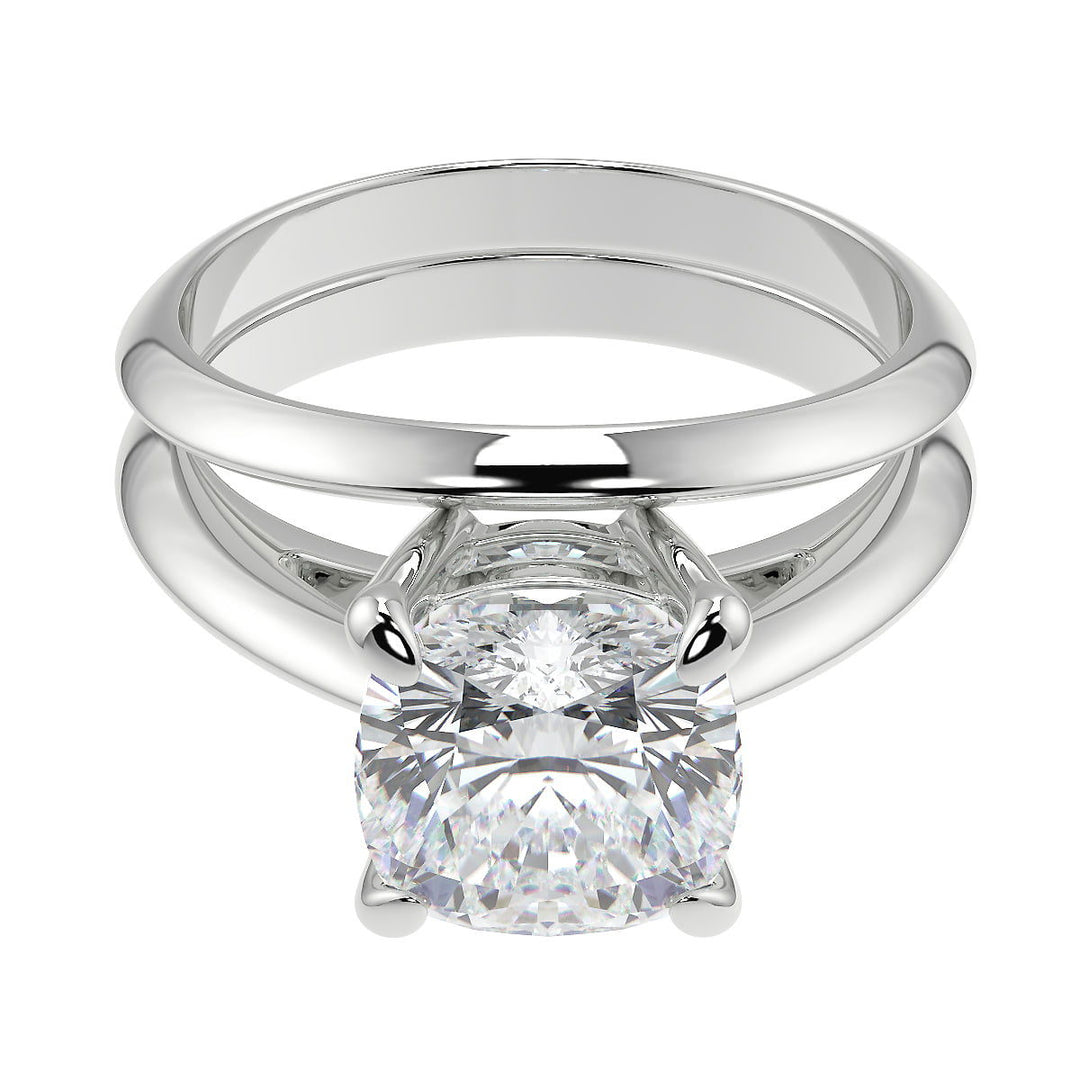 Essence 4 Prong Solitaire Cushion Cut Diamond Engagement Ring - Nivetta