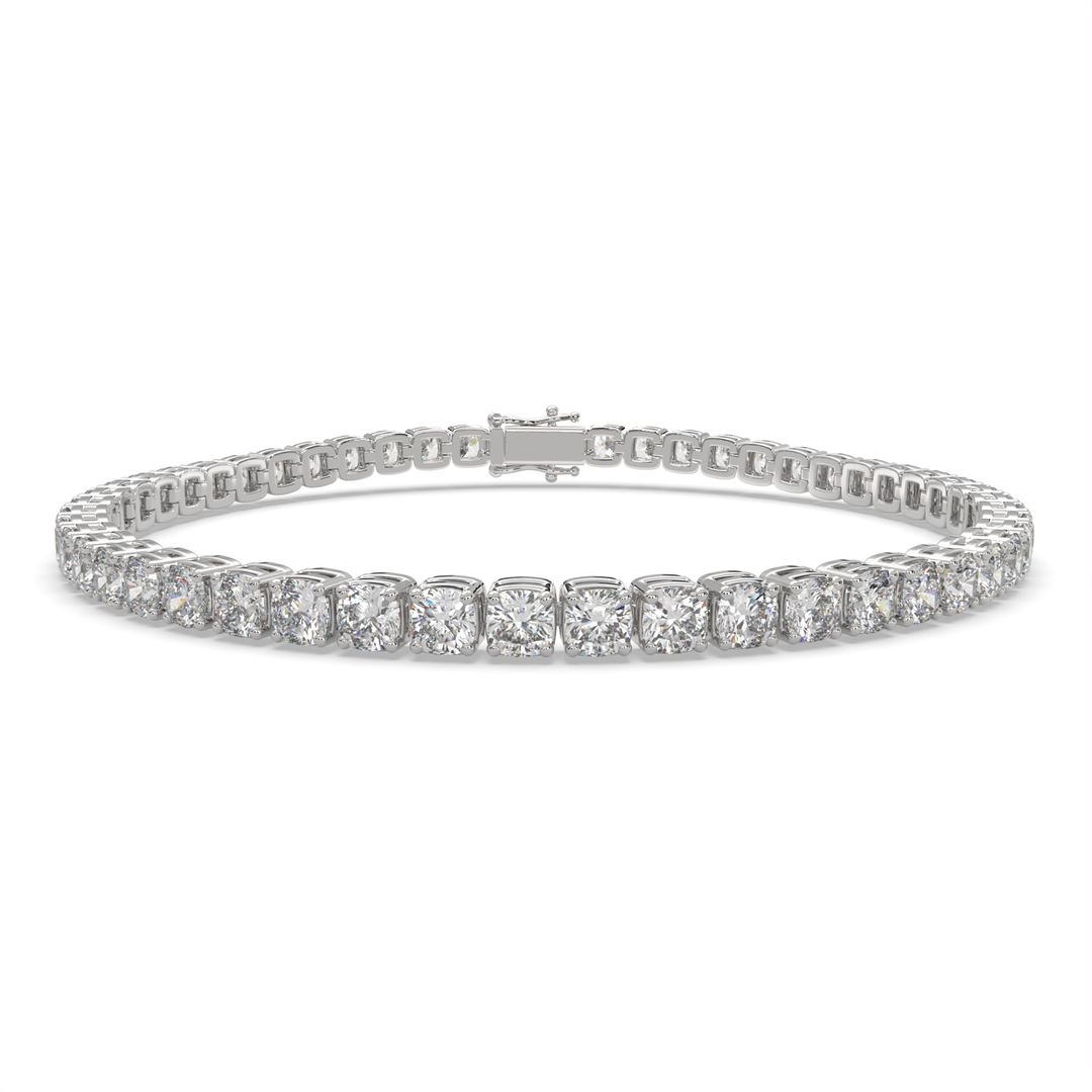Euphemia Cushion Cut Diamond Tennis Bracelet Prong Set (8 ctw) - Nivetta