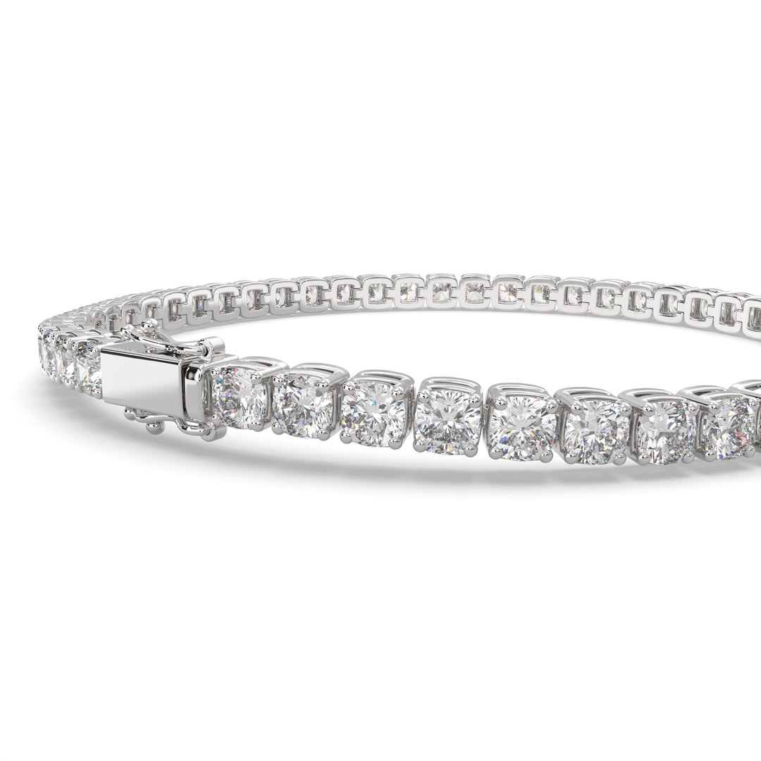 Euphemia Cushion Cut Diamond Tennis Bracelet Prong Set (8 ctw) - Nivetta