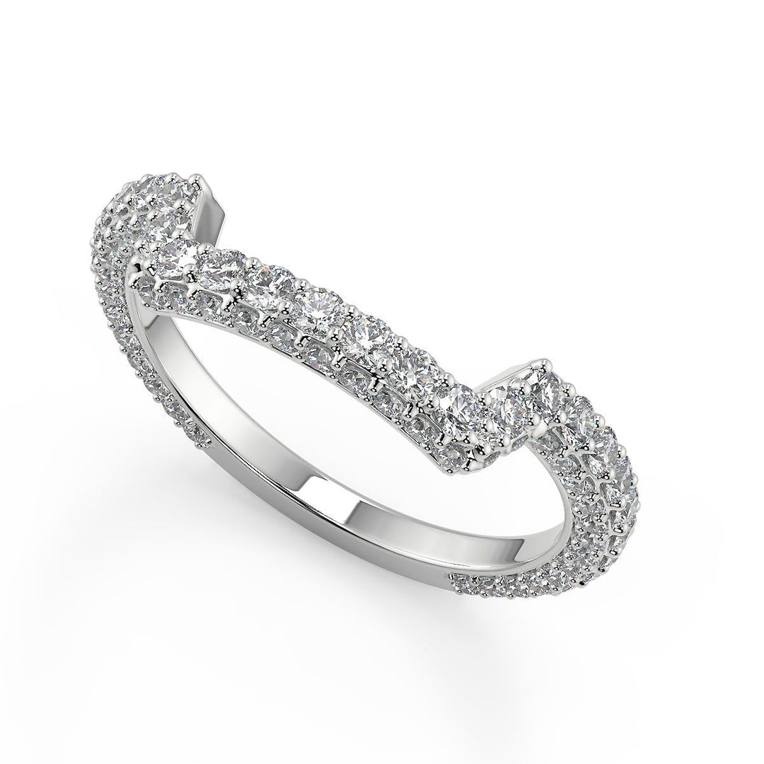 Eva 3 Row Pave Princess Cut Diamond Engagement Ring - Nivetta