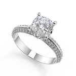 Load image into Gallery viewer, Faith Knife Edge Pave Double Sided Cushion Cut Engagement Ring - Nivetta
