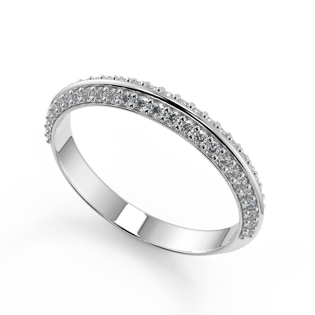 Faith Knife Edge Pave Double Sided Cushion Cut Engagement Ring - Nivetta