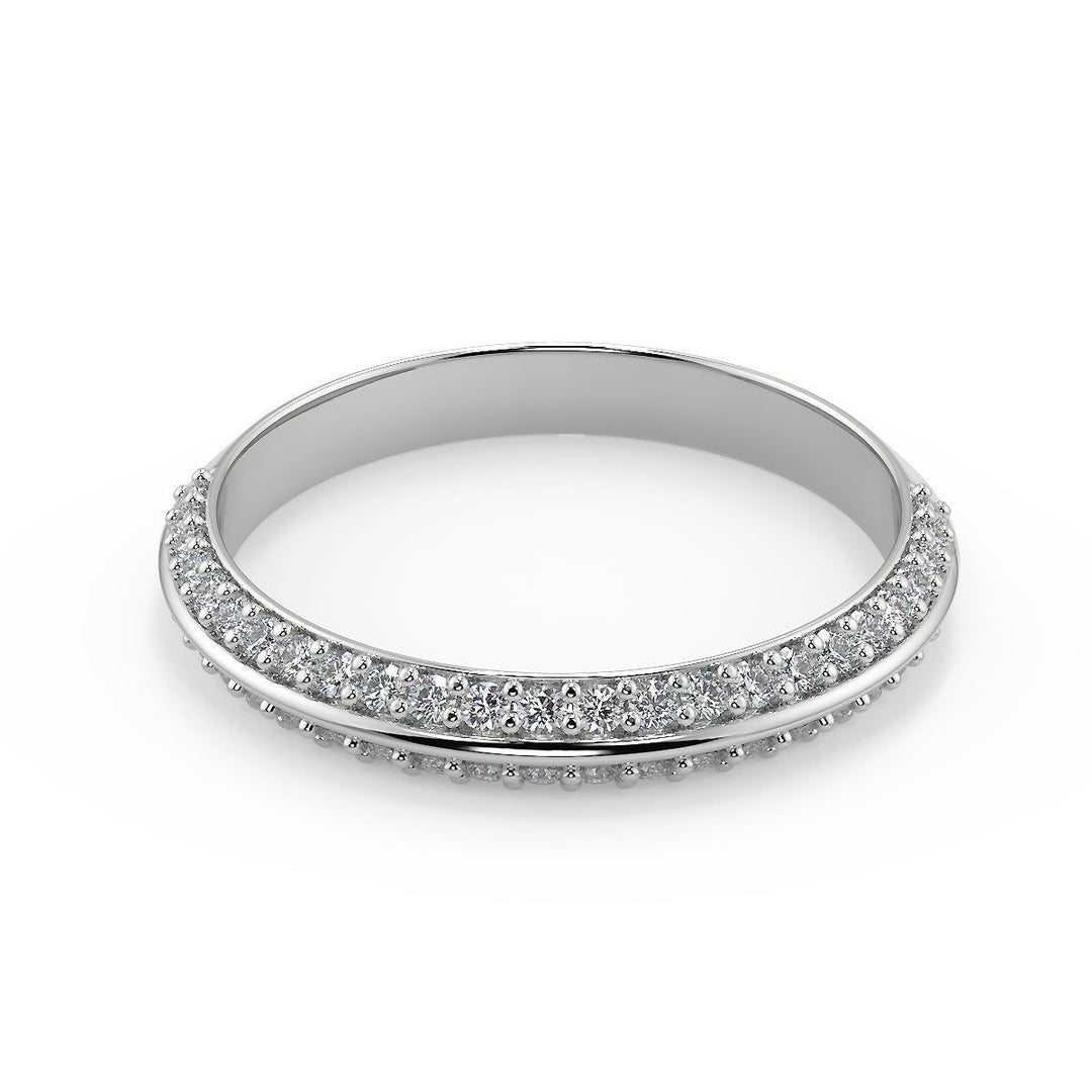 Faith Knife Edge Pave Double Sided Cushion Cut Engagement Ring - Nivetta