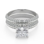 Load image into Gallery viewer, Faith Knife Edge Pave Double Sided Cushion Cut Engagement Ring - Nivetta