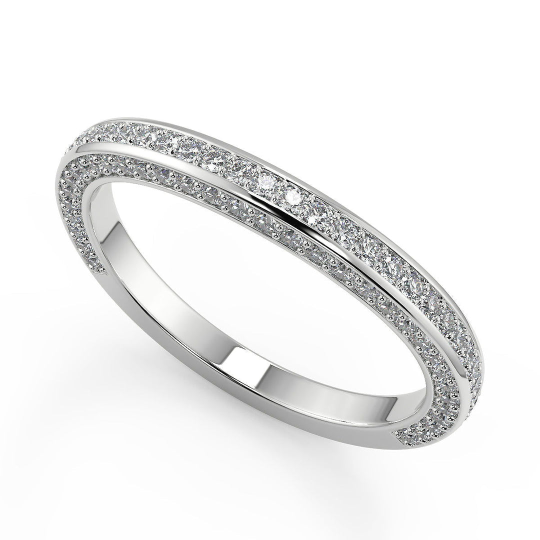Fatima Micro Pave Double Prong 3 Sided Cushion Cut Diamond Ring - Nivetta