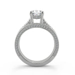 Load image into Gallery viewer, Fatima Micro Pave Double Prong 3 Sided Cushion Cut Diamond Ring - Nivetta