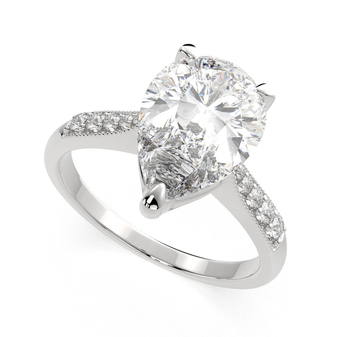 Federica Pear Cut 4 Prong Engagement Ring Setting - Nivetta