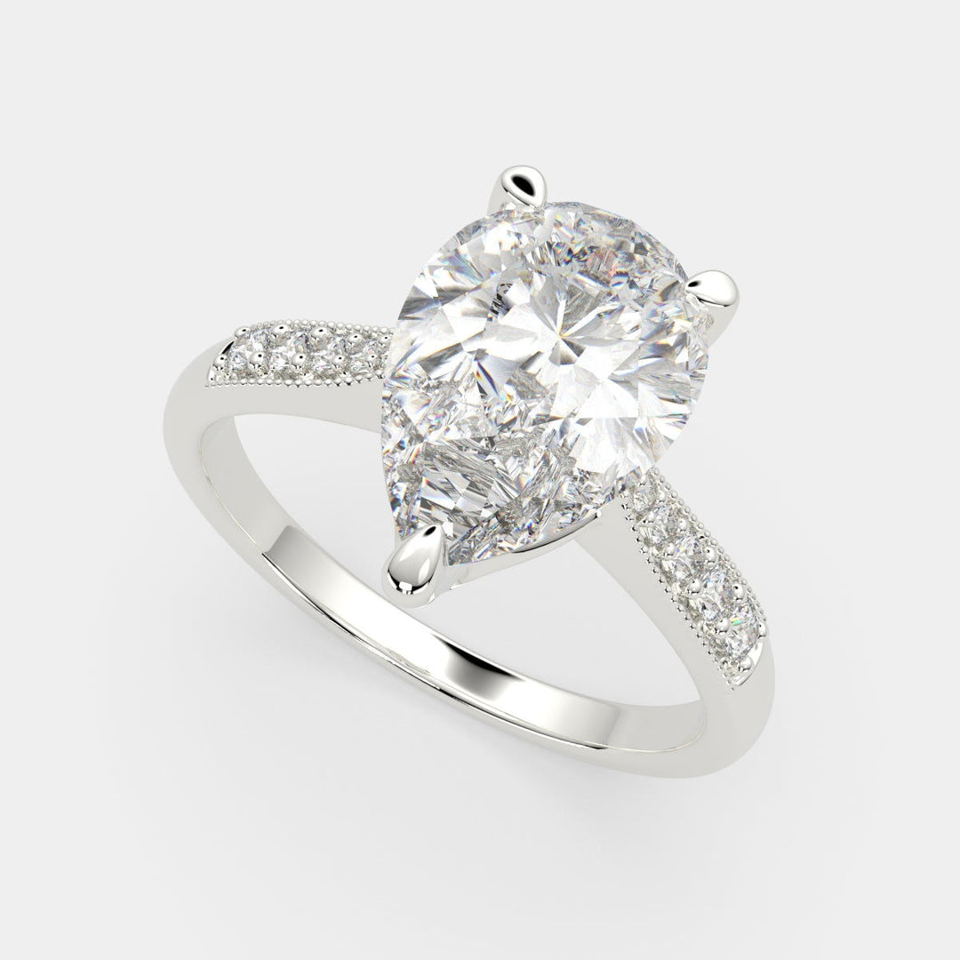 Federica Pear Cut 4 Prong Engagement Ring Setting - Nivetta