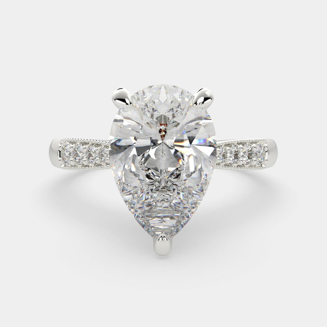 Federica Pear Cut 4 Prong Engagement Ring Setting - Nivetta