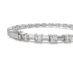 Load image into Gallery viewer, Fioralba Princess Cut Diamond Tennis Bracelet Prong Set (6 ctw) - Nivetta