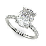 Load image into Gallery viewer, Gabrielle Oval Cut Pave Hidden Halo 4 Prong Claw Set Engagement Ring Setting - Nivetta