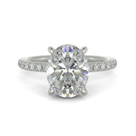 Load image into Gallery viewer, Gabrielle Oval Cut Pave Hidden Halo 4 Prong Claw Set Engagement Ring Setting - Nivetta
