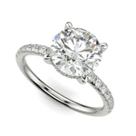 Load image into Gallery viewer, Gabrielle Round Cut Pave Hidden Halo 4 Prong Claw Set Engagement Ring Setting - Nivetta