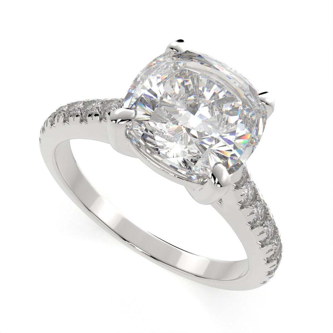 Ginevra Cushion Cut Tapered Engagement Ring Setting - Nivetta