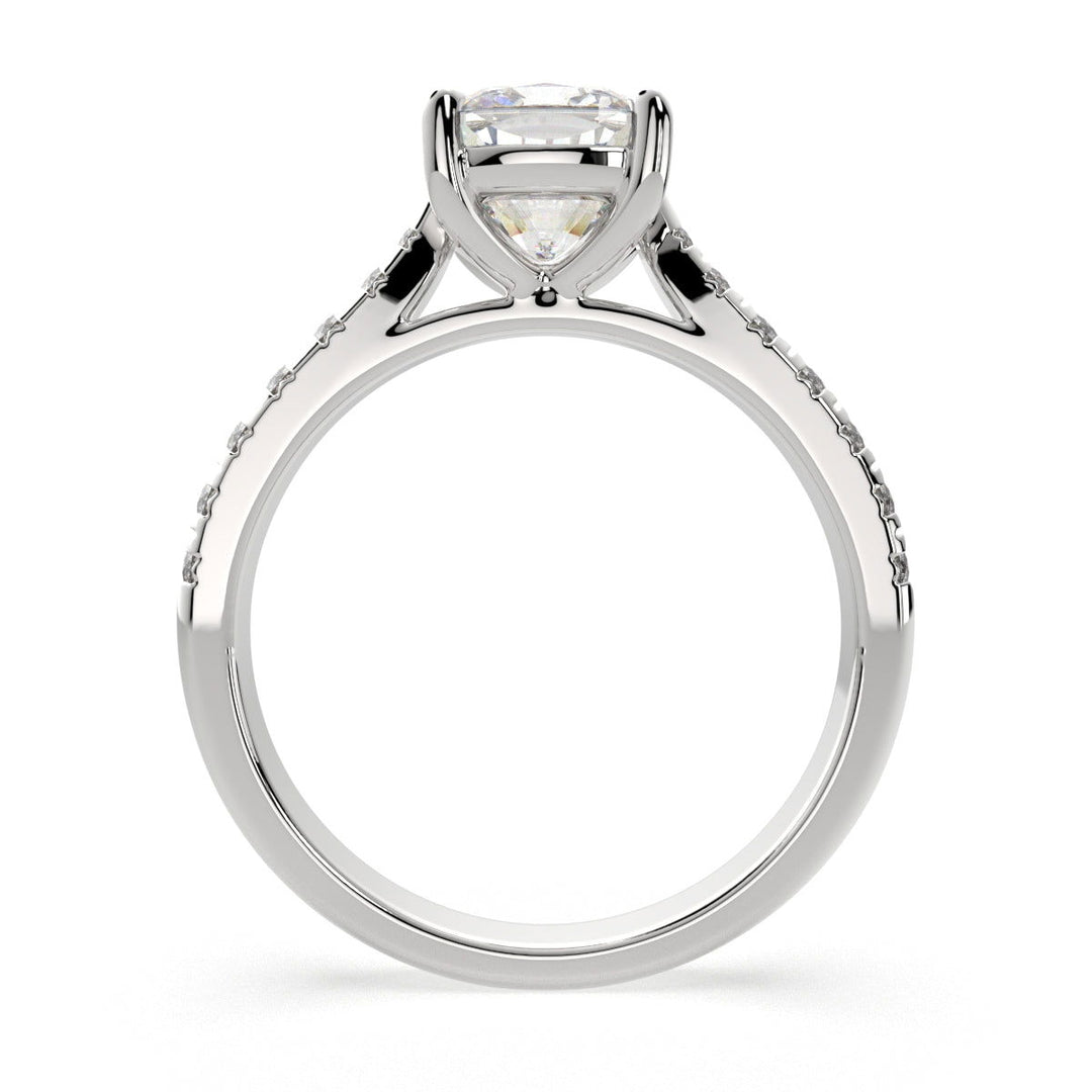 Ginevra Cushion Cut Tapered Engagement Ring Setting - Nivetta
