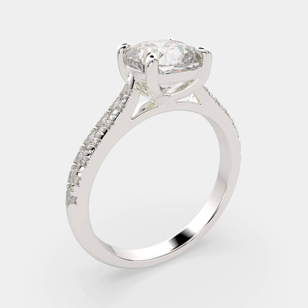 Ginevra Cushion Cut Tapered Engagement Ring Setting - Nivetta