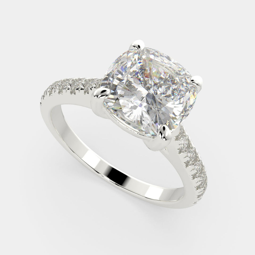 Ginevra Cushion Cut Tapered Engagement Ring Setting - Nivetta