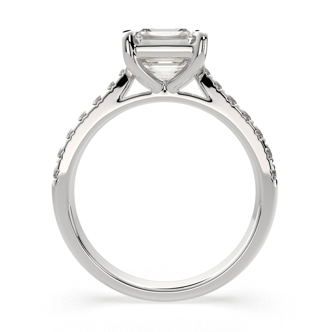 Ginevra Emerald Cut Tapered Engagement Ring Setting - Nivetta