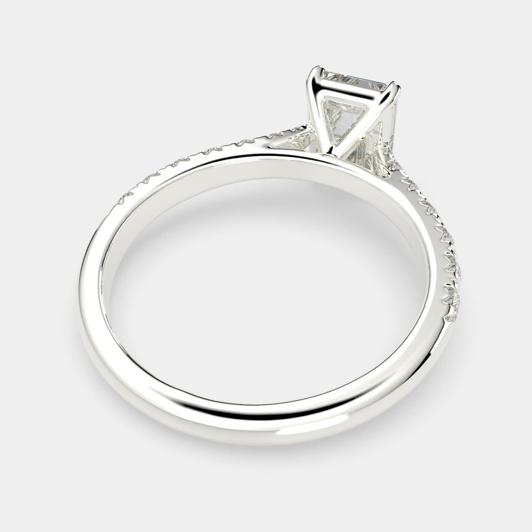 Ginevra Emerald Cut Tapered Engagement Ring Setting - Nivetta